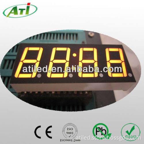 4 digit led digital clock display yellow color 0.56 inch